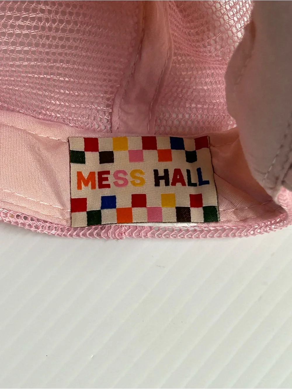 Go Topless Pink Patch Mesh Trucker Hat Mountian Scene Lit Lightbulb Pin